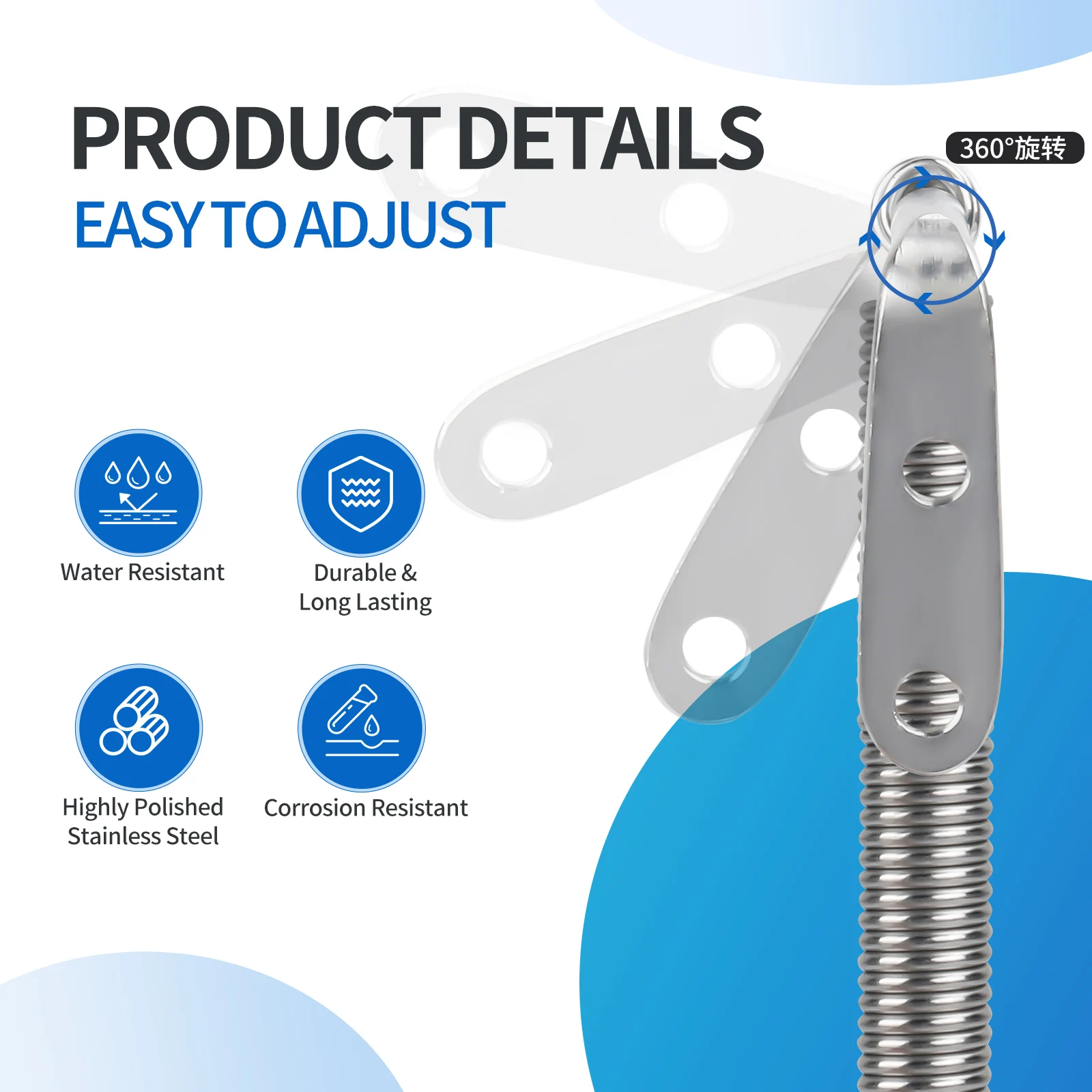 الفولاذ المقاوم للصدأ العلوي تصاعد بار ، الأجهزة البحرية ، دعم فتحة القارب ، الأدوات اليدوية للقوارب ، 8-5 ، 8 "، 2 قطعة