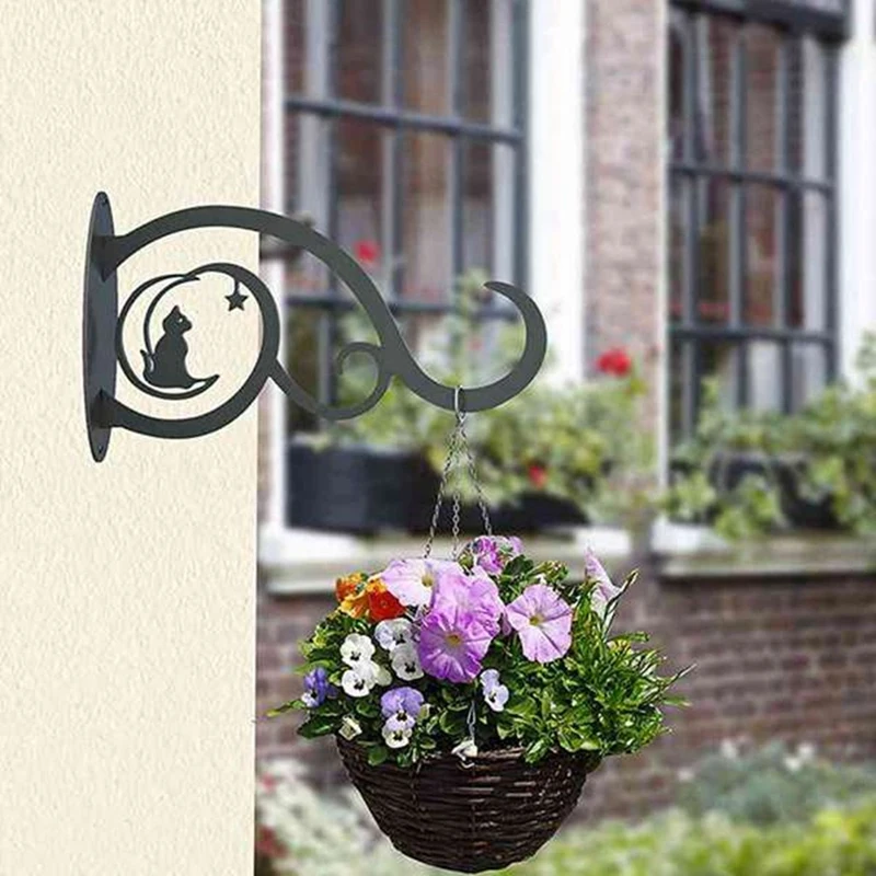 2 Piece Practical Wall Mounted Flower Pot Basket Metal For Outdoor Indoor Hanging Plants Supplies