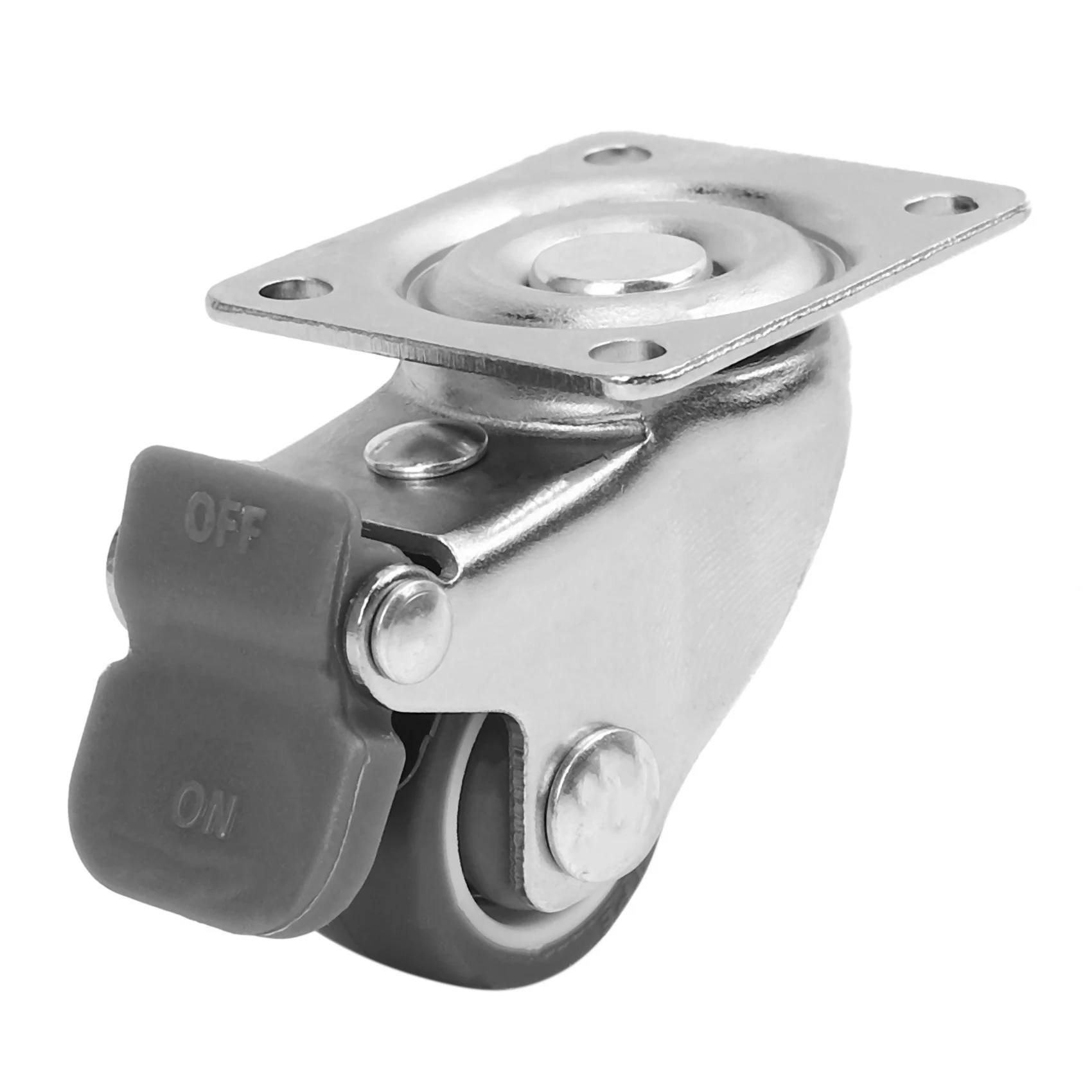 

AT02-12 Упаковка 1-дюймовых низкопрофильных роликов, мягкие резиновые поворотные ролики с верхней пластиной на 360 градусов, общая емкость 100 фунтов