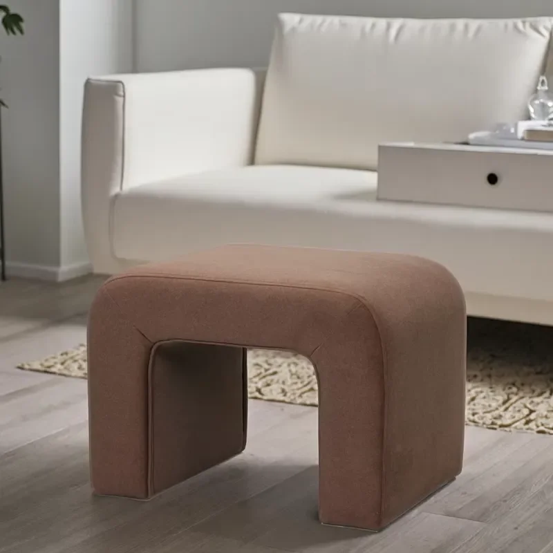Eco-Friendly Fabric Ottoman Pouff Minimalist Stackable Durable Modern Design Removable Footstool for Hotel Bedroom