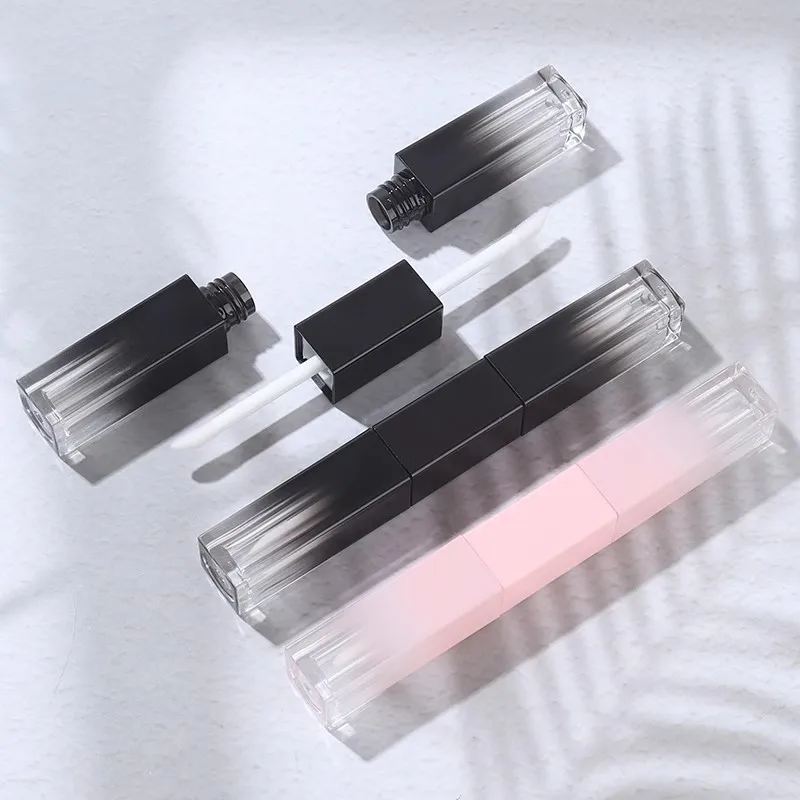 10/30/50pcs Empty Double-head Lip Gloss Tube Lip Glaze Liquid Lipstick Tube Gradient Black /Pink Empty Cosmetics Container