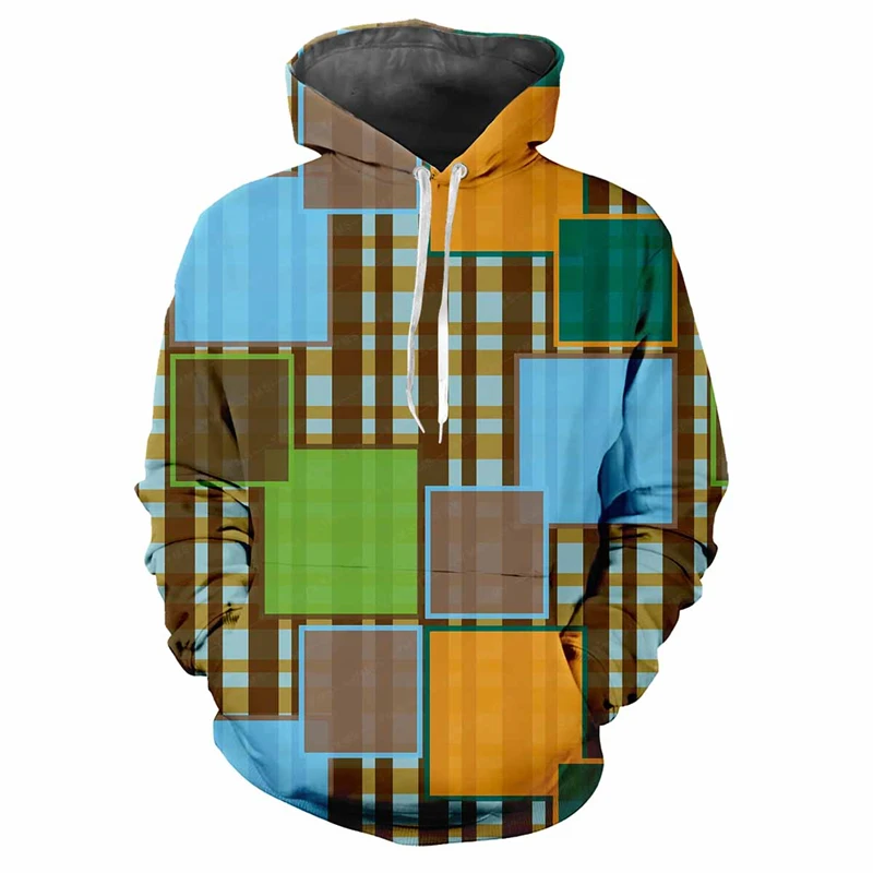 

Personality Streetwear 3D Printed Square Hoodie Colorful Pullover Sweatshirt Digital Printing Hip Hop Autumn Trend Hoodie Coat
