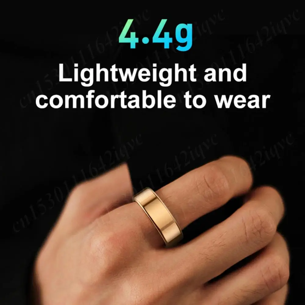 R02 Smart Ring with Charging Case Fitness Ring IP68 & 5ATM Waterproof Blood Oxygen Tracker Multi-sport Modes for Android IOS