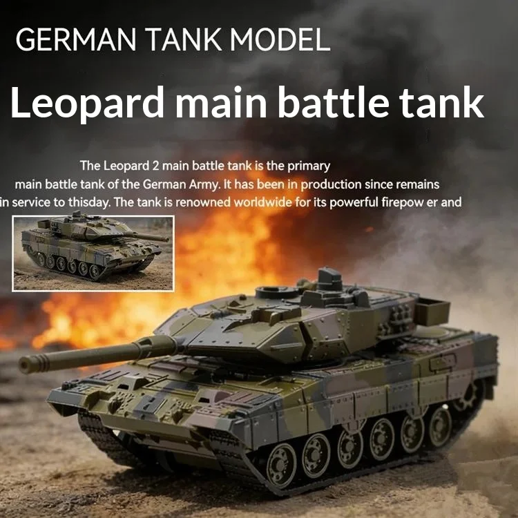 1:60 Alloy Military German Leopard 2 Main Battle Tank Simulation Track Model, New Toys Home Decoration Hobby Collection