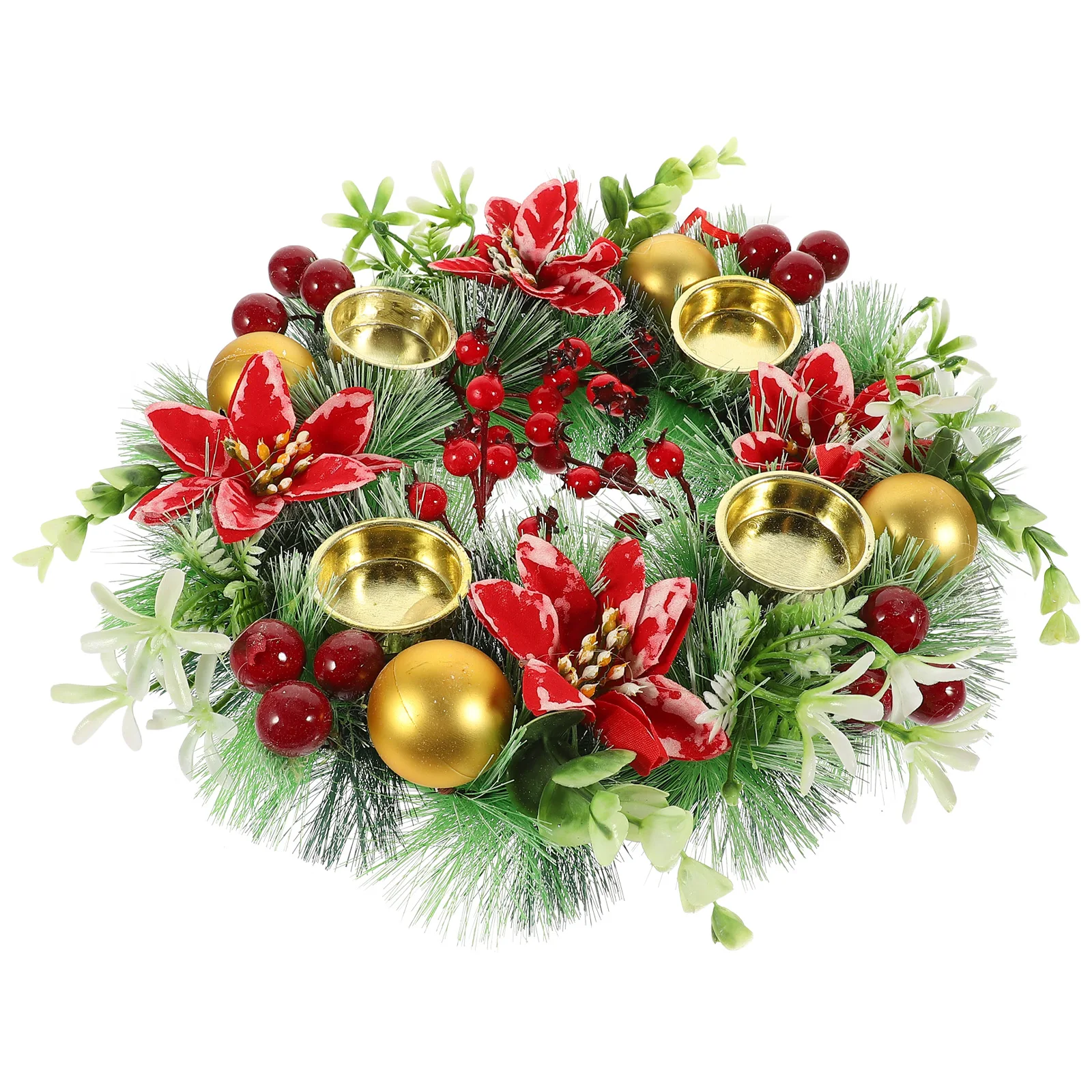 

Christmas Wreath Xmas Ornament Wall Door Hanging Wreaths Tealight Holder Lightweight Decor Party