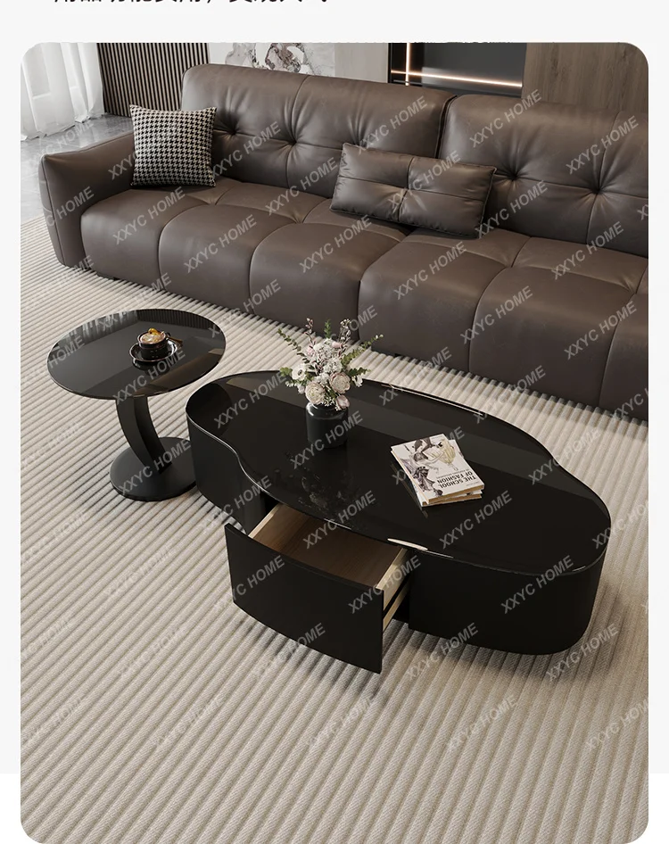 

modern light luxury high-end living room household small apartment minimalist design special-shaped mango coffee table