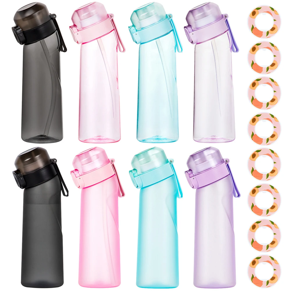 650ML Sports Water Bottle Leak Proof Sports Water Cup with Flavour Pod Gym Sport Bottle with Straw for Outdoor Camping Hiking