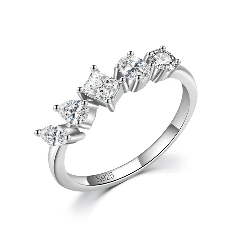 

S925 Pure Silver Women Diamond Ring Fashionable Silver Jewelry for Parties
