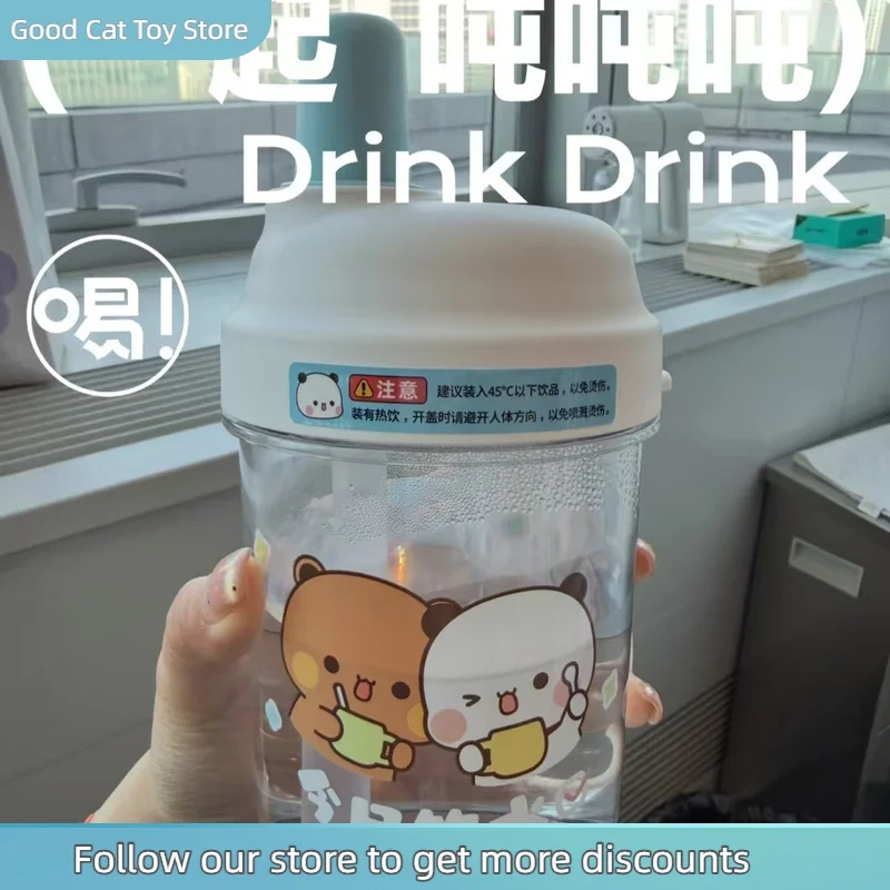 In Stock Yier Bubu Cute Straw Cup Tritan 600ml Leakproof Kids Water Bottle Bpa Free School Outdoor Birthday Gift For Fans Lovers