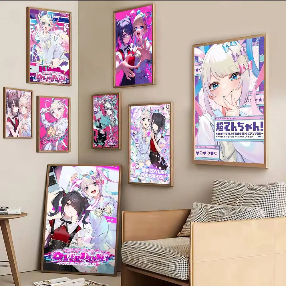 Anime Needys Girl Overdose Movie Sticky Posters Retro Kraft Paper Sticker DIY Room Bar Cafe Aesthetic Art Wall Painting