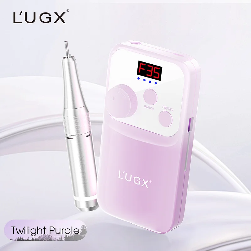 LUGX معدات الأظافر شعار مخصص 35000 دورة في الدقيقة أكريليك احترافي لاسلكي قابل لإعادة الشحن مثقاب أظافر محمول #2