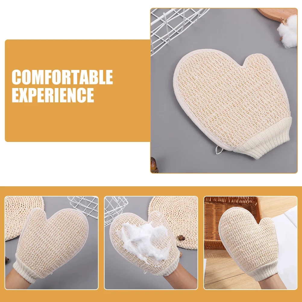 2 Pcs Bath Mud Gloves Shower Accessories Towel Body Scrub Back Brush Polyester Cotton Scratcher Soap