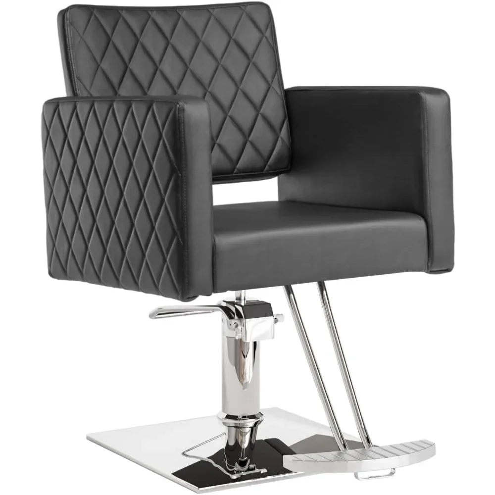 

Hair Chair with Wide Seat Aluminium Alloy Footrest，Hydraulic Barber Heavy Duty, Salon Chair for Hair Stylist