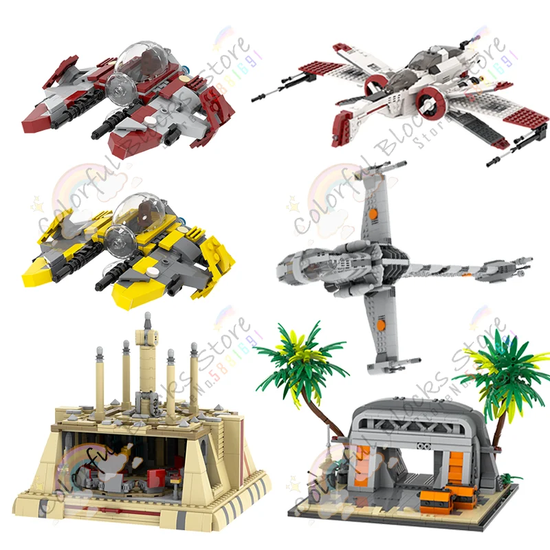 Intergalactic Movie Series Building Blocks Creative DIY Warplane Holy Land Battlefield Model Assembles Bricks Gift Toys For Kids