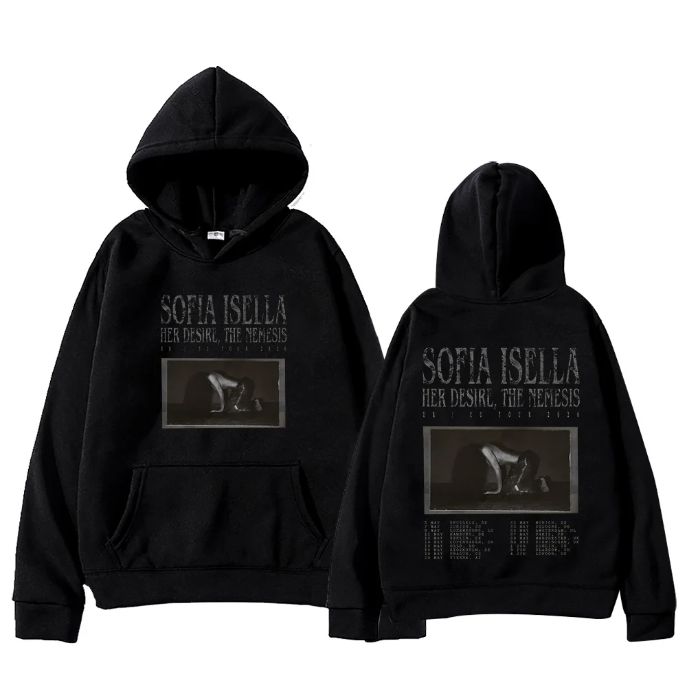 Sofia Isella Her Desire The Nemesis Tour 2026 Felpe con cappuccio Donna Uomo Moda Felpe a maniche lunghe Autunno Allentato High Street Pullover
