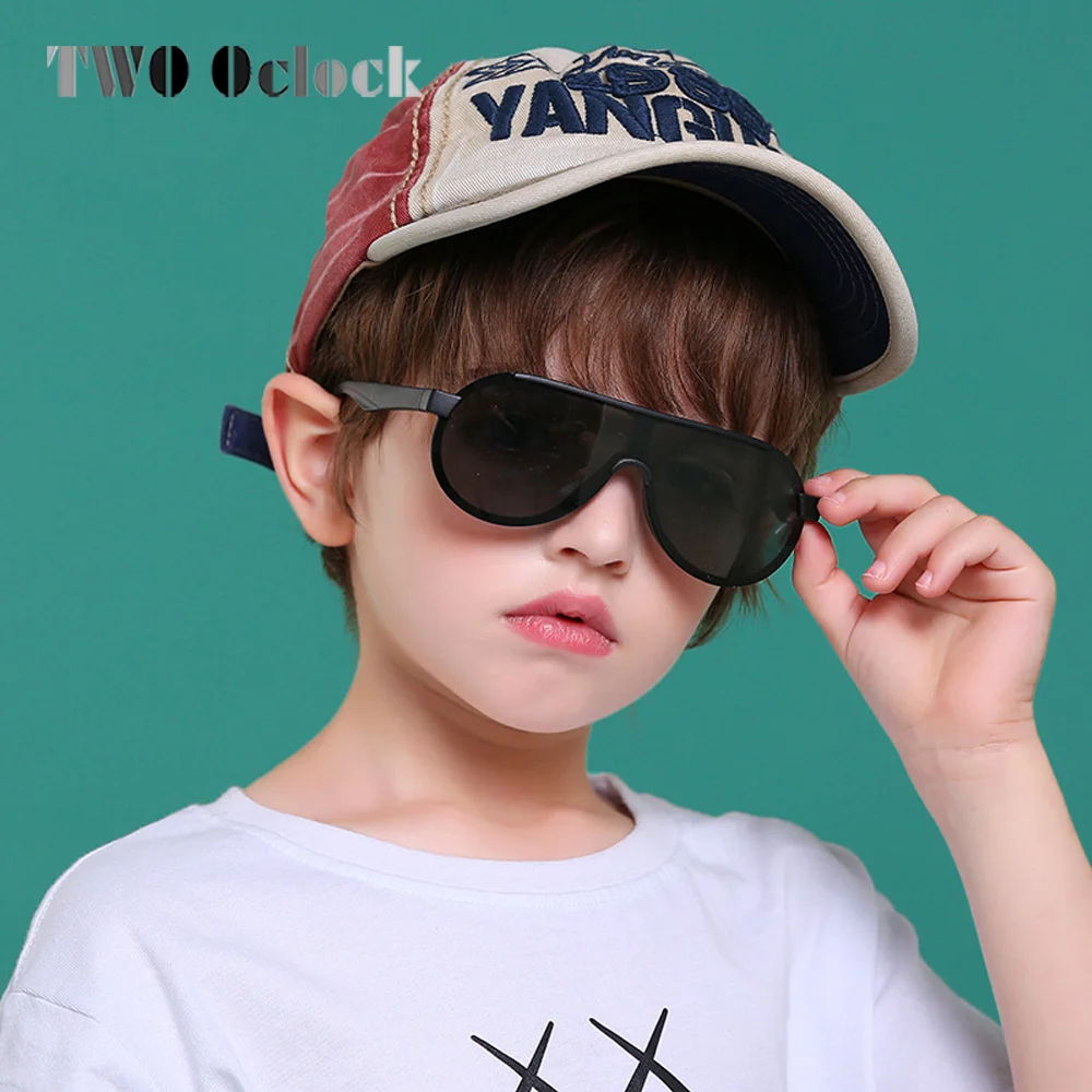 Flexible Kids Sunglasses Polarized UV Protection Sun Glasses Child Girl Boys Fashion 2025 Outdoor One-piece Oval Sunshades
