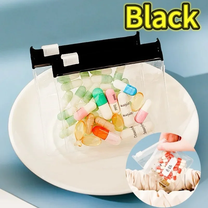 Bolsas para pastillas reutilizables con cremallera, organizador de medicamentos, bolsas para medicamentos translúcidas autoselladas, 10/20/30/50 colores