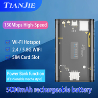 TIANJIE MF305 4G Lte Router Wireless Wifi Portable Modem 5000mAh Mobile Hotspot with SIM Card Slot 150Mbps Mobile WiFi Repeater