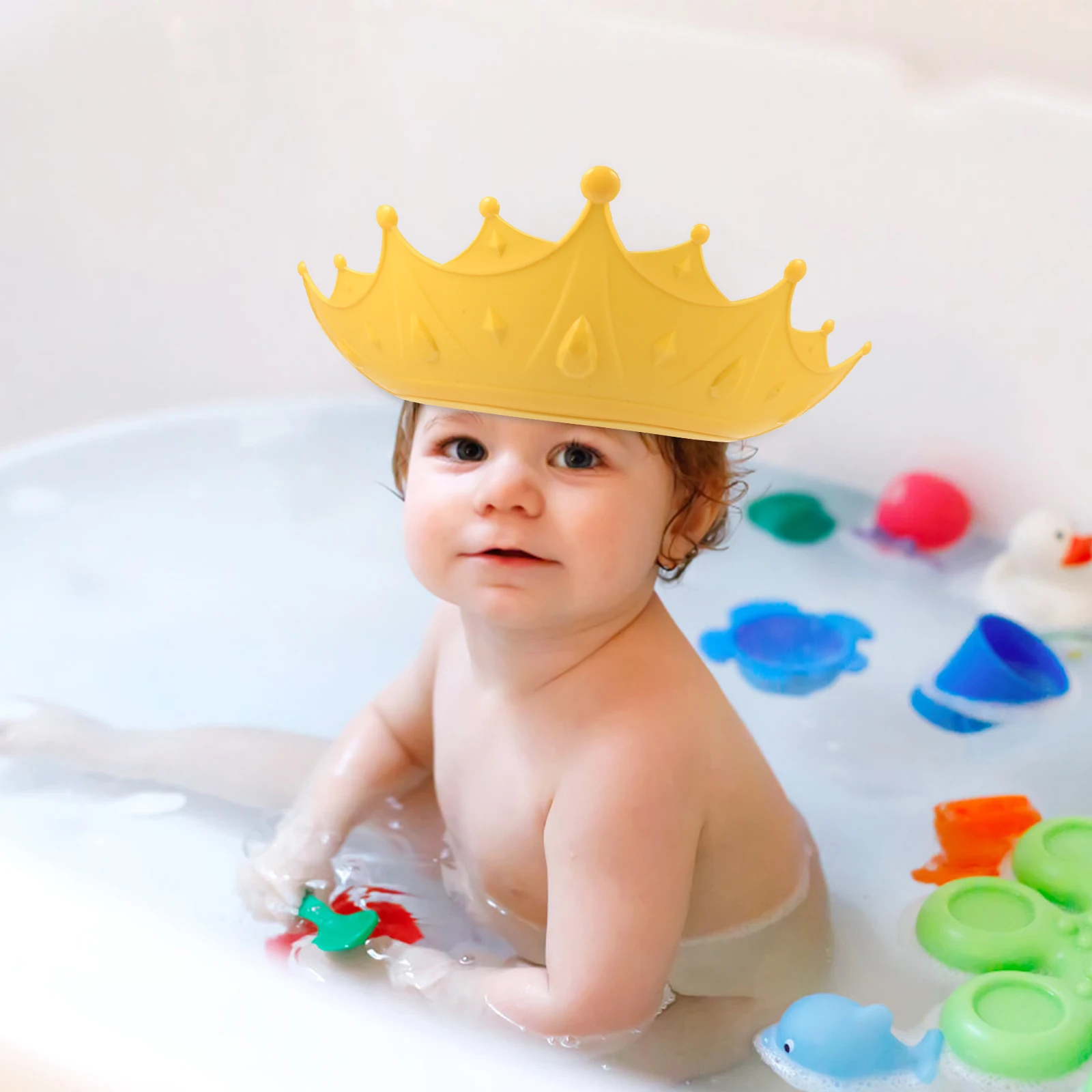 

Детская шапочка для душа, регулируемая шапочка для купания, щиток для мытья волос для малышей, предотвращает водный шампунь, раздражение глаз