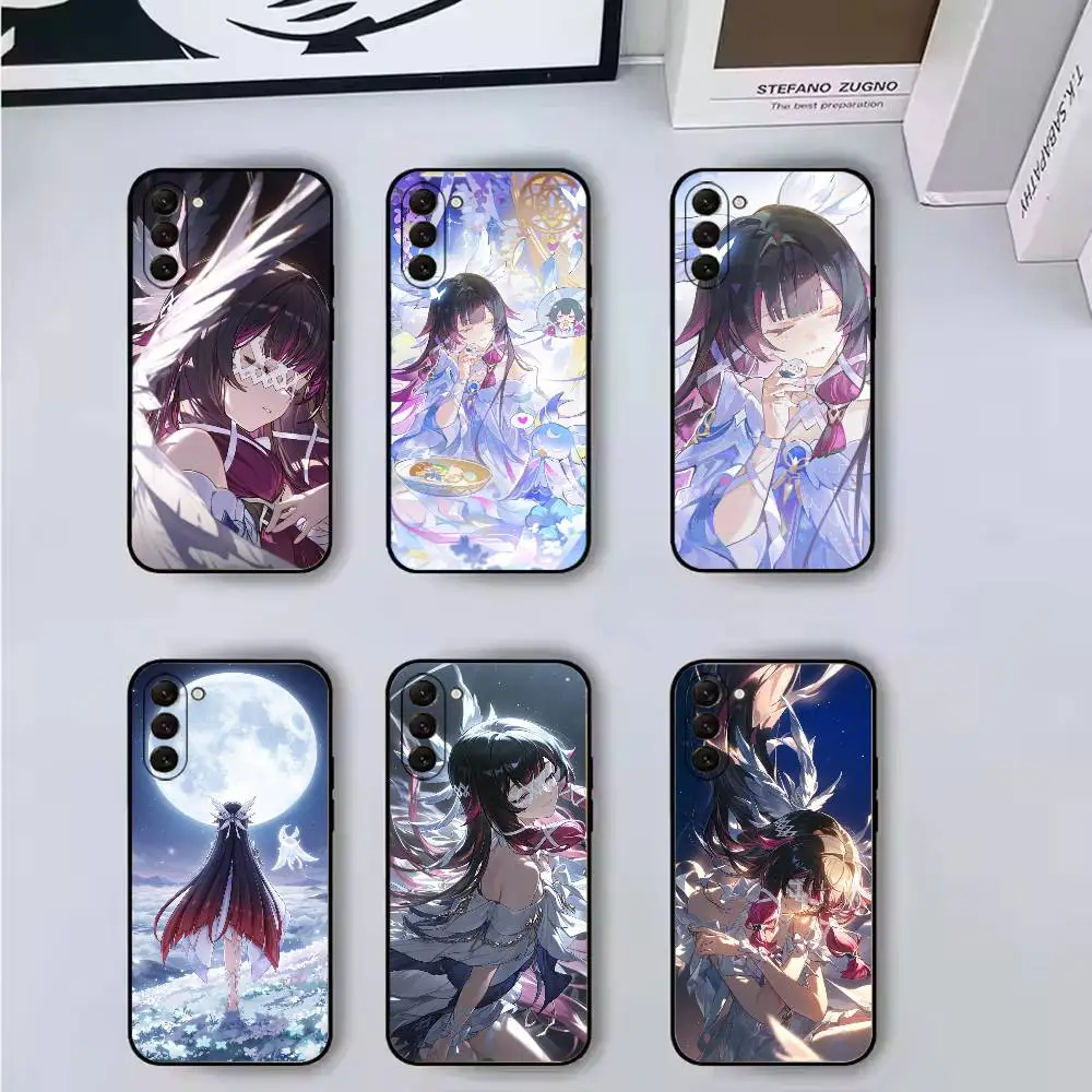 Game Genshin Impact Damselette Columbina Phone Case For Samsung Galaxy A73,A72,A71,A70,A53,A52,A51,Soft Silicone Black Cover