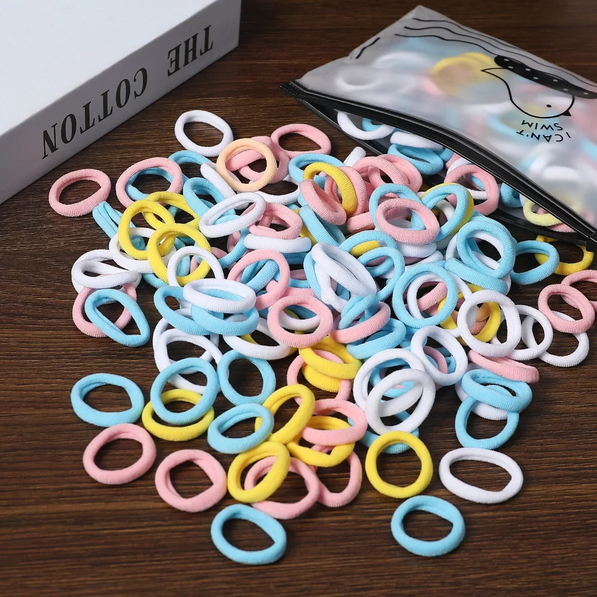 50/100 Stück Haarbänder für Kinder, buntes Nylon, Scrunchie, Haargummis, Gummiband, Kinder, elastisches Haar, Meilen-Zubehör