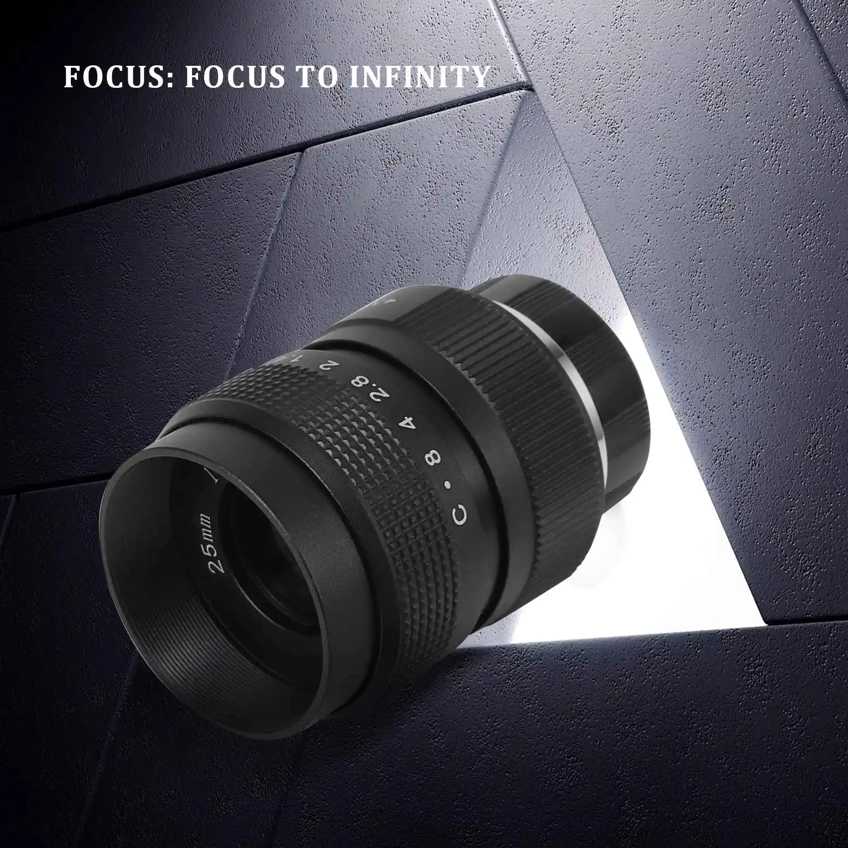 เลนส์โทรทัศน์โทรทัศน์/เลนส์กล้องวงจรปิดสําหรับกล้อง C Mount 25 มม. F1.4 สีดํา