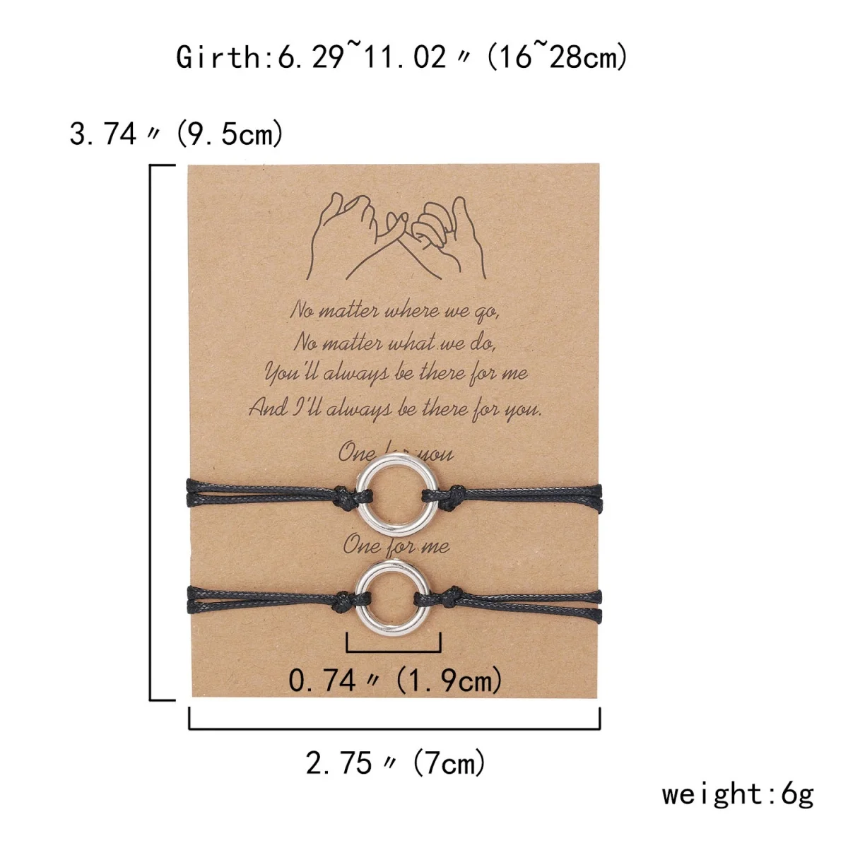 Bracelet de Couple rond creux minimaliste pour femmes et hommes, cercle géométrique, tissé à la main, bijoux d'amitié, 2 pièces/ensemble