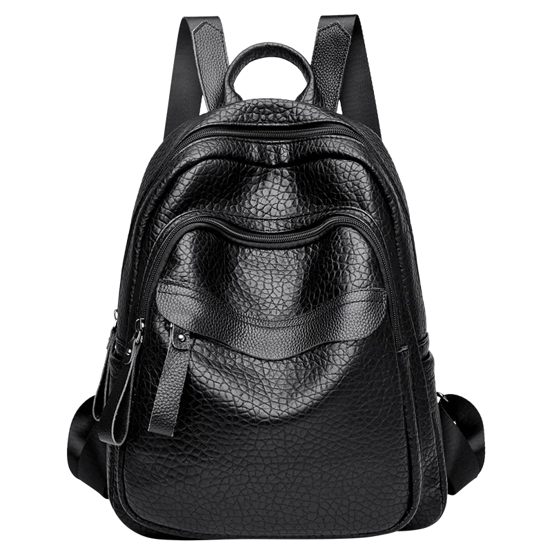 Splicing Cowhide Leather Brand Women Classic Luxury Travel Feminine Backpack Female School Bag Girls Mochilas Feminina Bagpack