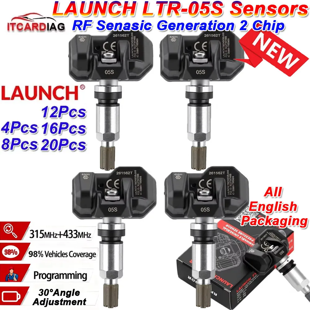 2026 NEW LAUNCH X431 TSENSOR-05S TPMS Sensor 315MHz/433MHz Support 30-degree Adjust Angle