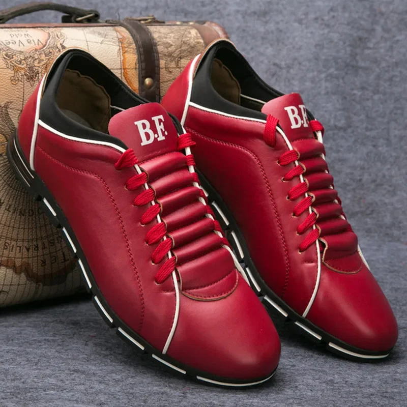 2023 Casual Shoes Men Fashion PU Leather Shoes for Men Summer Men\'s Flat Shoes Sneakers Men Dropshipping Plus Size 38-48