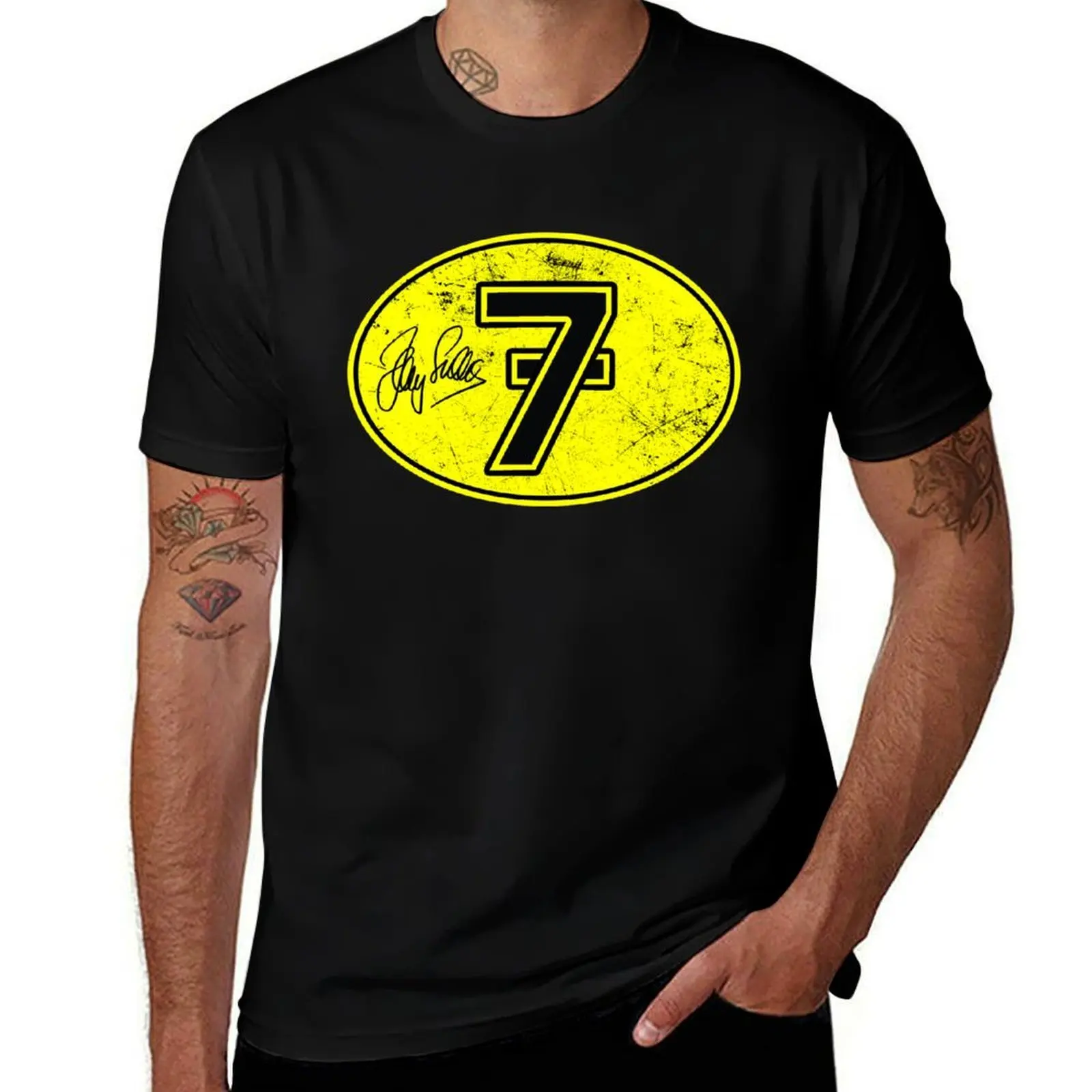 Barry Sheene Lucky 7 T-Shirt Big and Tall Loose Fit T-Shirt