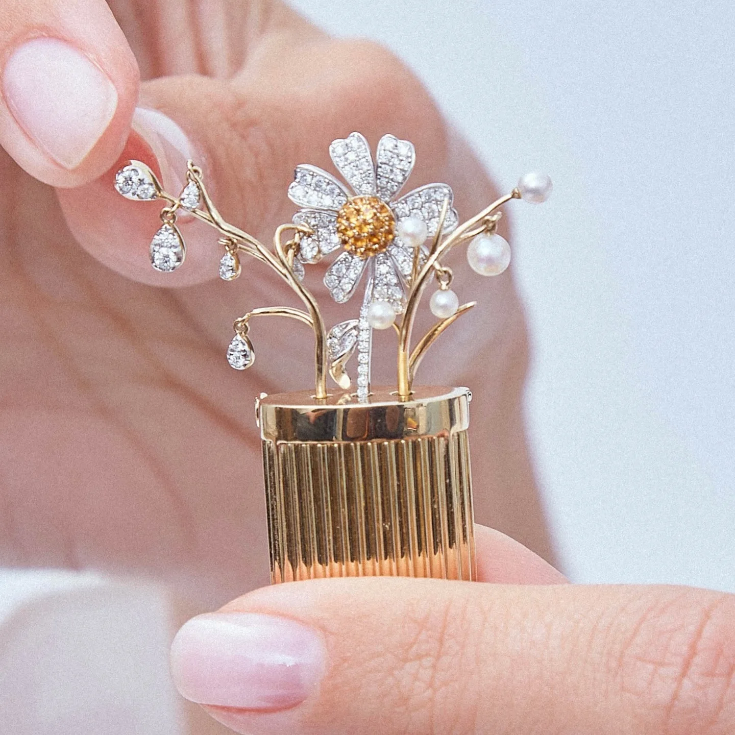 New Fashion DIY Pendant Necklace Flower for Women Girl Basket Necklace Flower Arrangement Zircon Accessory Necklace Jewelry Gift