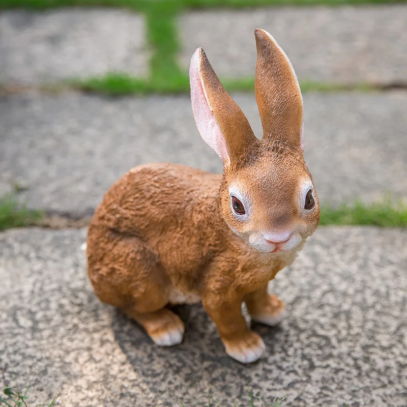 

Creative Outdoor patio Resin Simulation rabbit Garden decoration crafts grass landscape sculpture Resin animal Home decoration