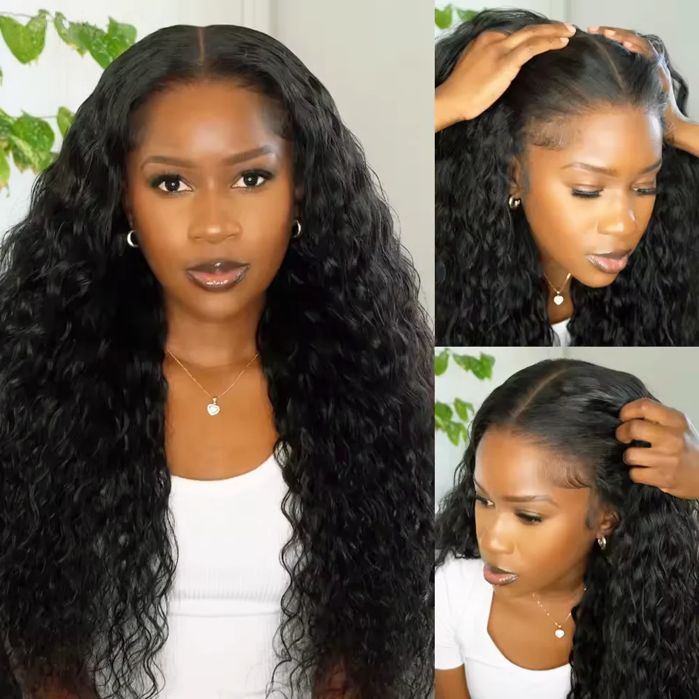 16-32 بوصة طويلة مجعد الخامس جزء الشعر البشري البرازيلي عذراء 100% باروكة من شعر طبيعي موجة عميقة مجعد الخامس شكل خصلات الشعر المستعار الإنسان للنساء