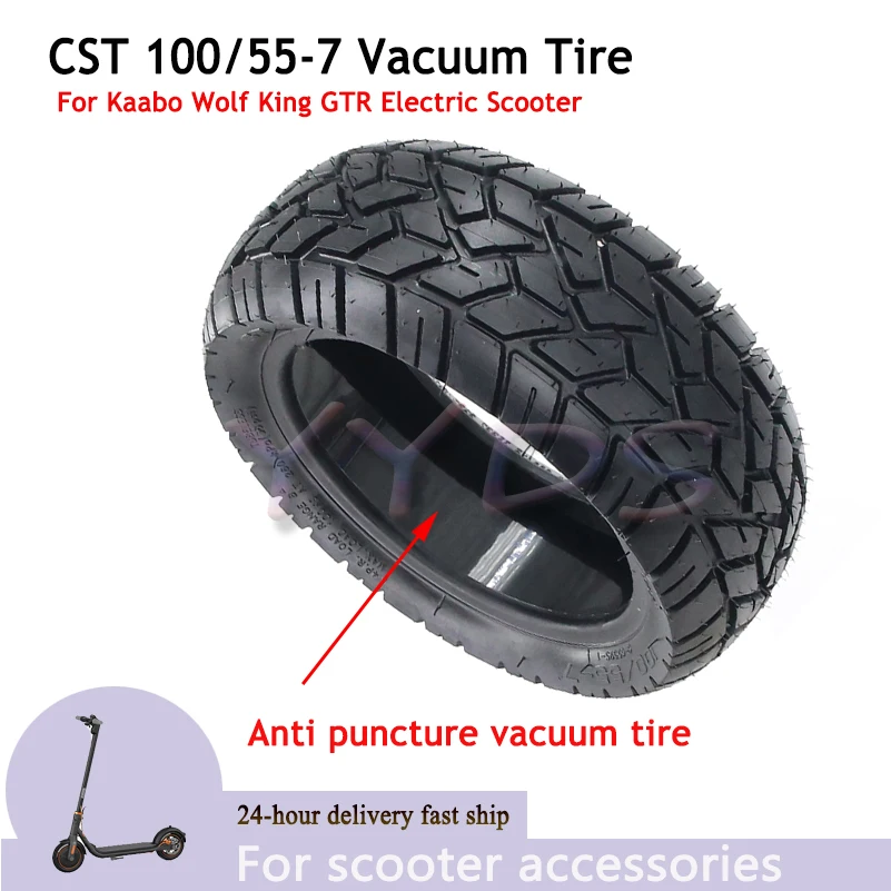 12inch CST 100/55-7 Anti-puncture Vacuum Tyre For KAABO Wolf King GTR Electric Scooter Tubeless Tire Spare Parts