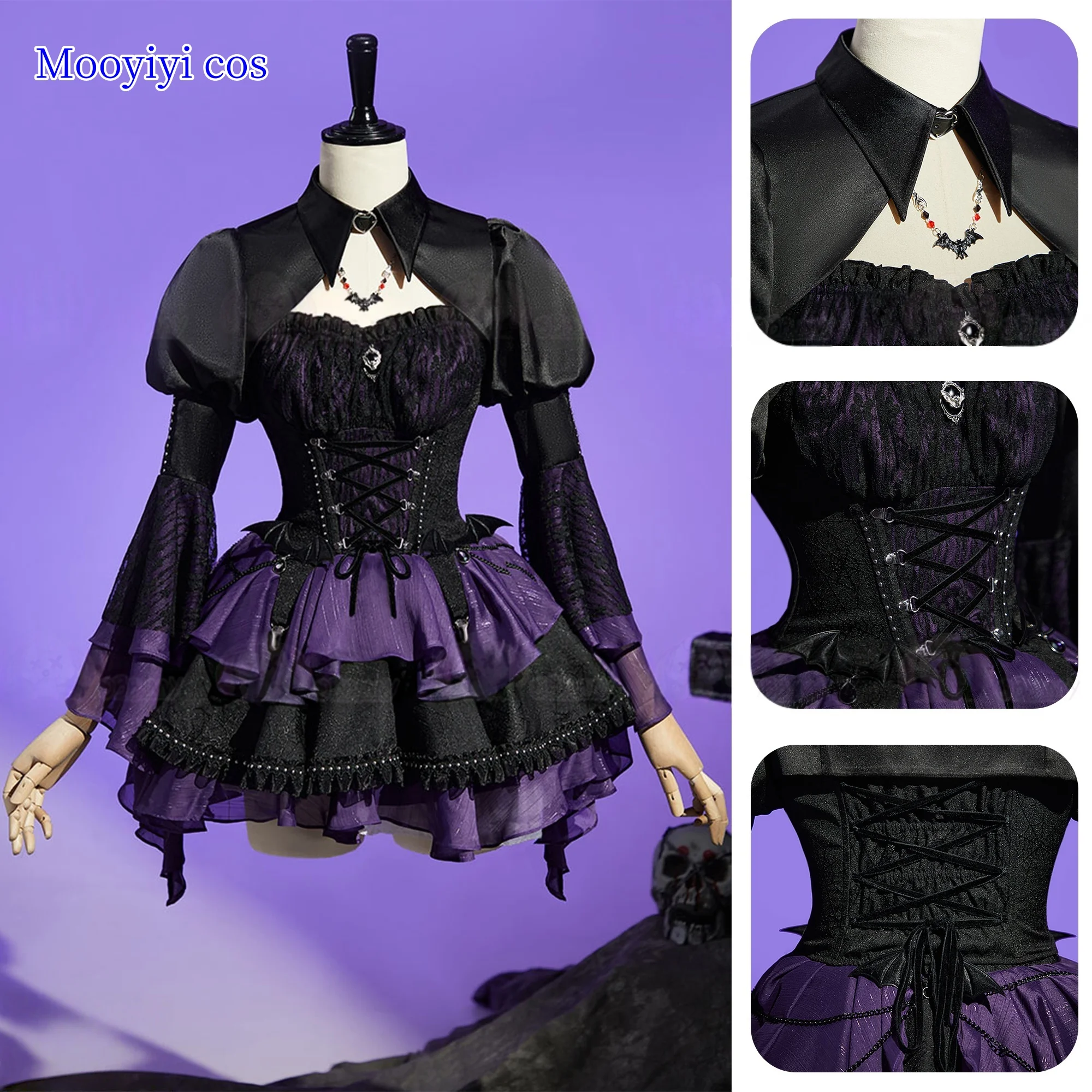 Disfraz de Elizabeth Cosplay Emily Halloween Navidad juego de exposición de cómic Anime monstruo Cosplay vestido alto S-XL vestido lindo recién