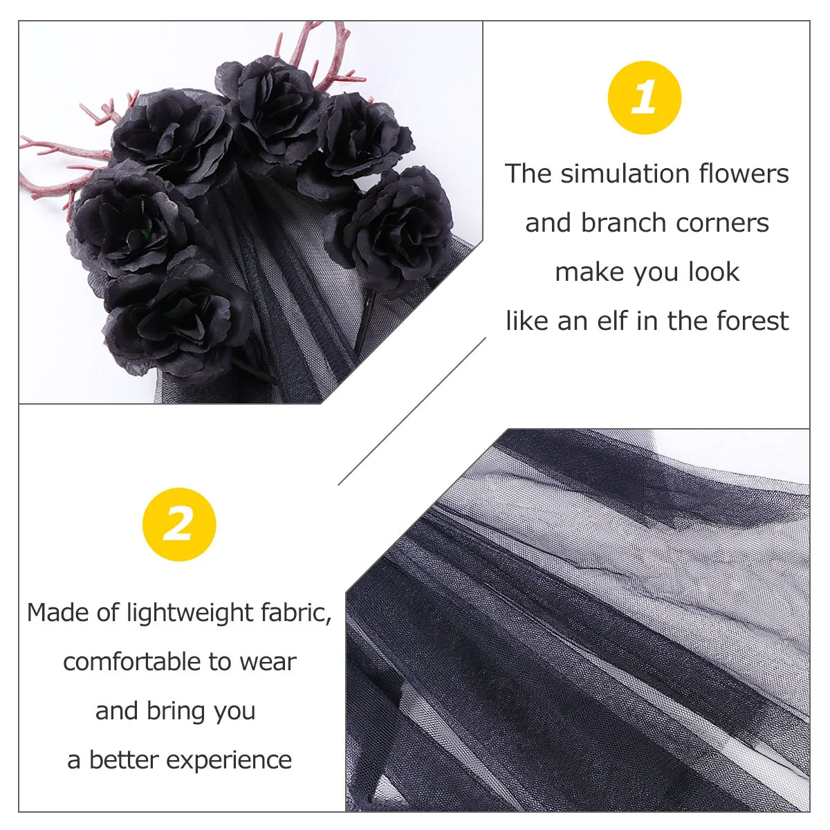 

Elk Horn Headdress Deer Antlers Headband Halloween Costume Accessories Headbands for Women Fabric Cosplay Party Bride