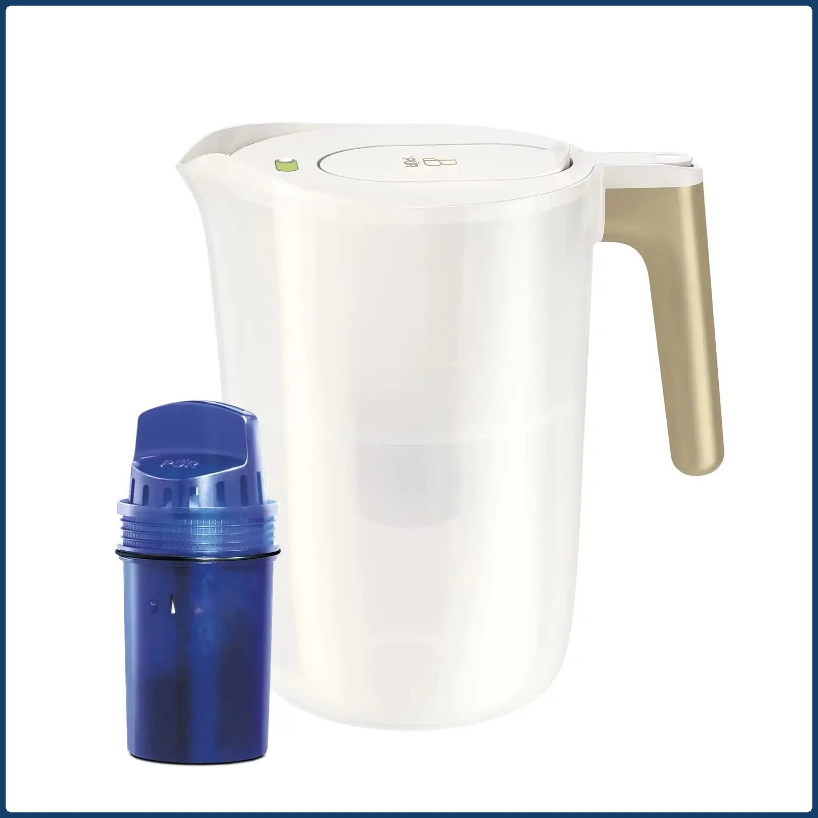 

Большой кувшин с фильтрацией воды на 12 чашек, идеально подходящий для семейного использования, дизайн белой глазури с компактным приспособлением для холодильника