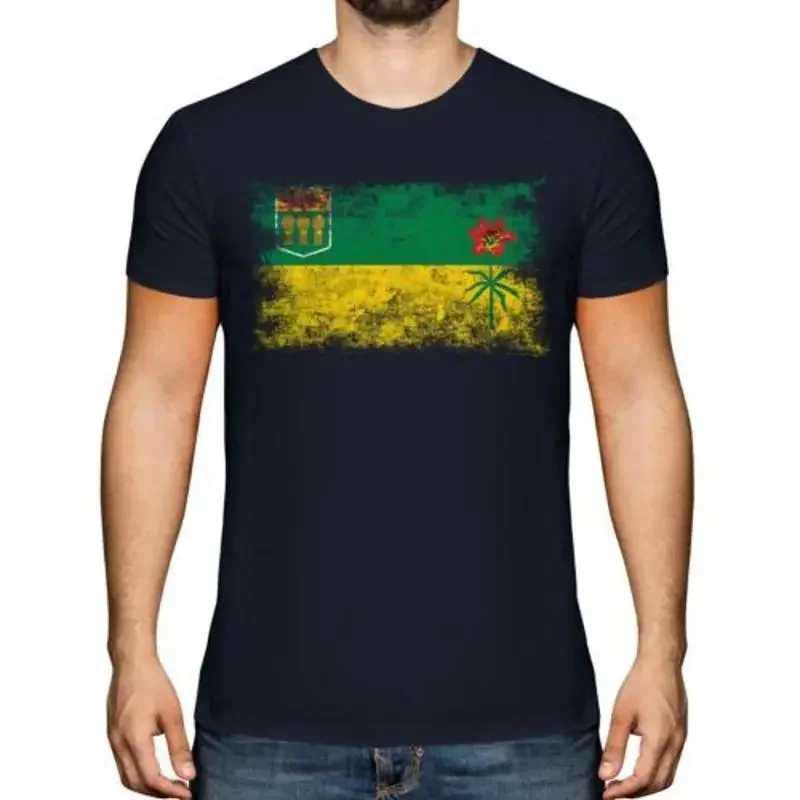 Saskatchewan Flag Grieving T-Shirt Men Gift Top T-Shirt Clothing T-Shirt