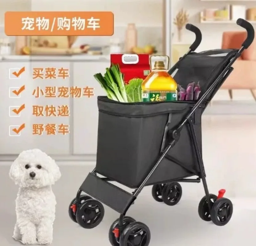 Portable Folding Shopping Trolley Cart, Multi‑Purpose Wagon for Camping Stall Cargo Express