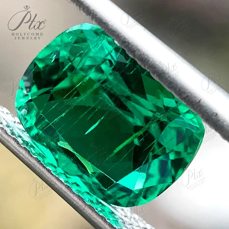 Lab Grown Colombia Emerald Top Quality Elongate Cushion Hydrothermal Gemstone VVS1 Fine Jewelry Material With AGL Certificate