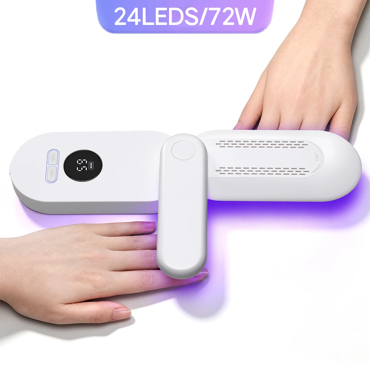dianabeauty-72w-uv-ledネイルランプ-24led-充電式-折りたたみ式-ネイルドライヤー-180-°-回転式uv保護ネイルライト（ジェルポリッシュ用）