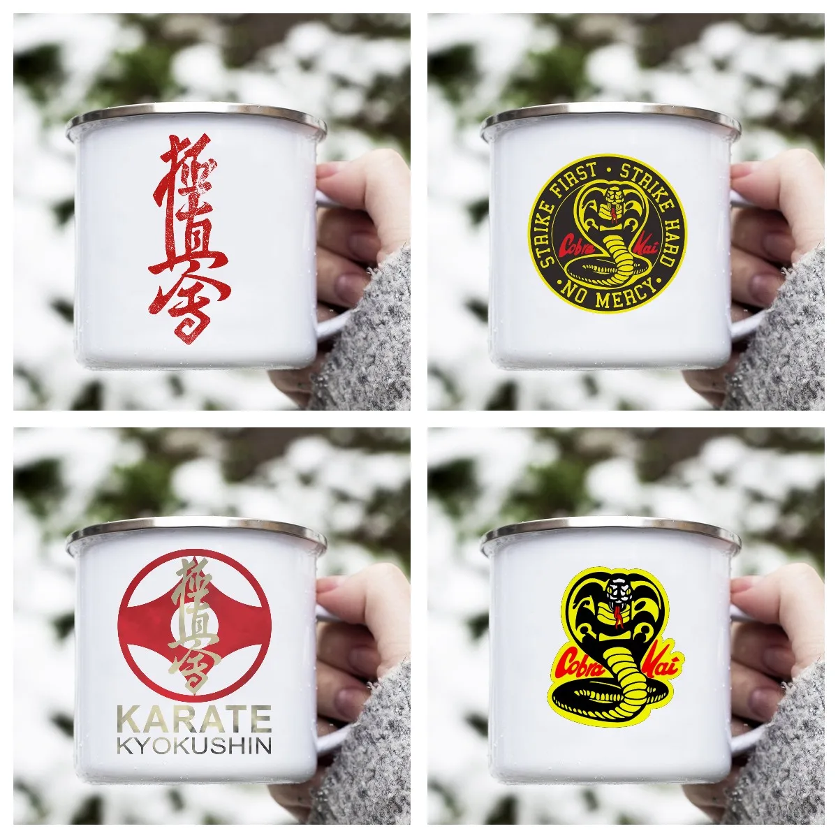 Cobra_Kai creative enamel coffee mug karate kyokushin water cup camping campfire party beer drink milk mug best gift