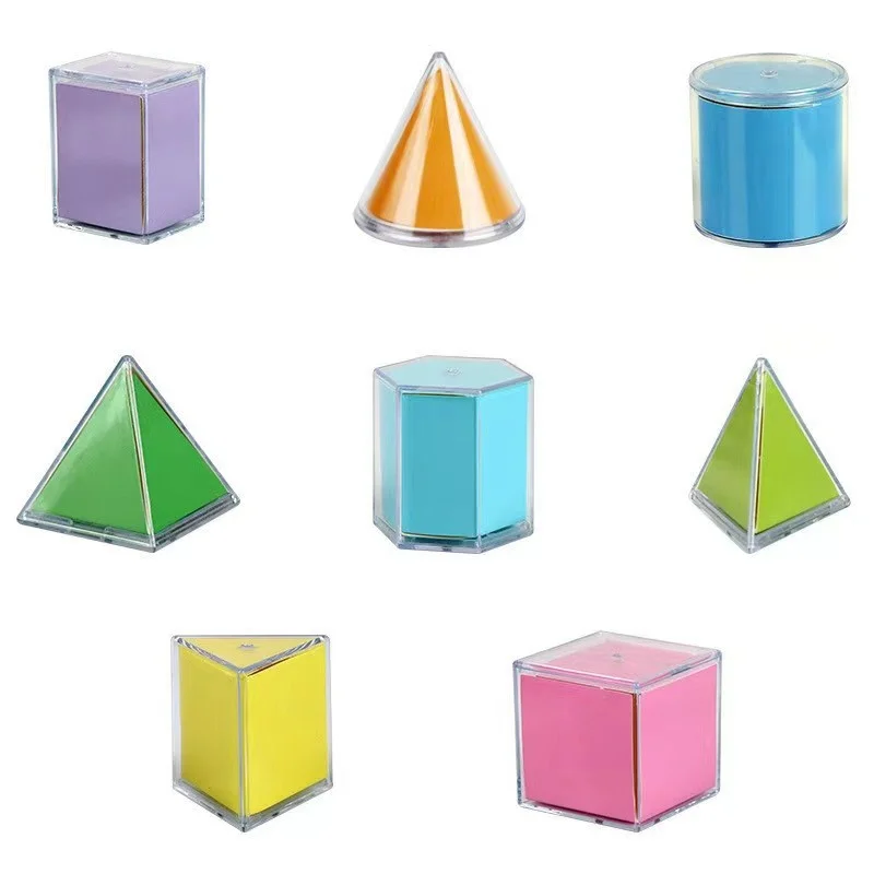 8 pezzi prospettiva geometria modello di geometria solida staccabile cubo didattico per la scuola primaria strumento didattico prisma rettangolare