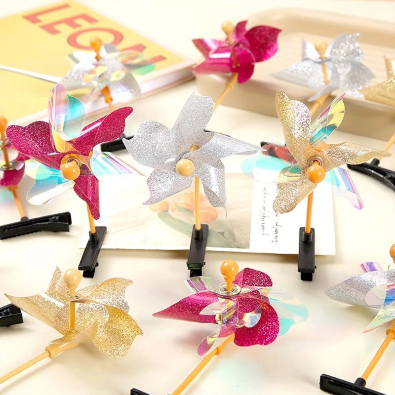 10 PCS Pinwheel Barrettes คลิป Hairpin Y2K หญิงเครื่องประดับ Bangs คลิป Hairpin สำหรับผู้หญิง Headwear อุปกรณ์เสริม