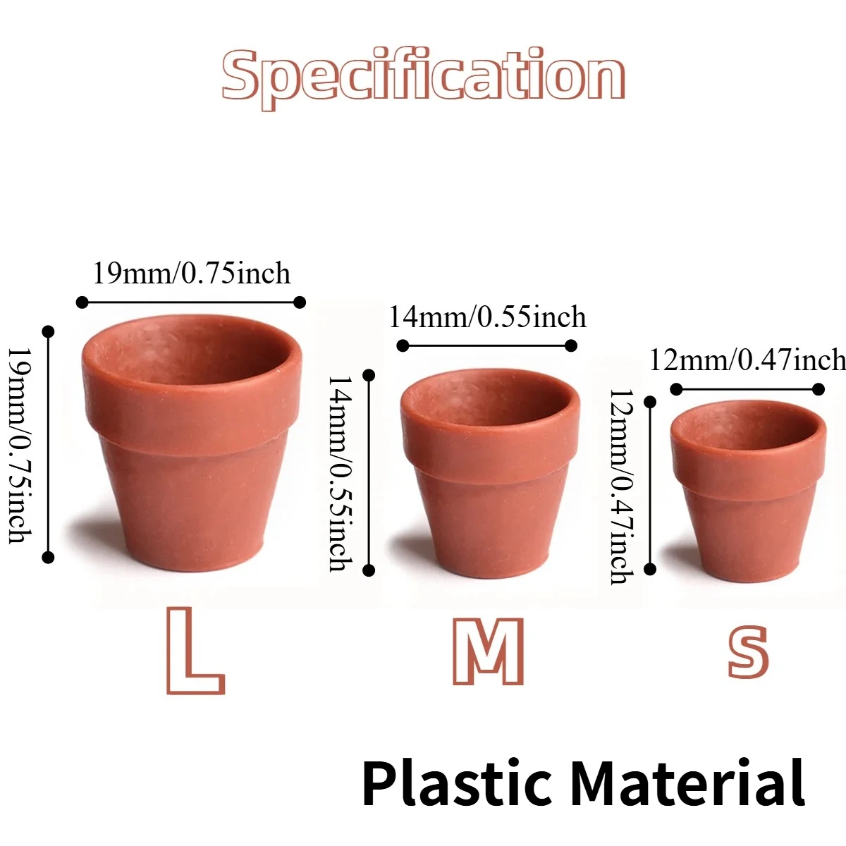 Mini Plastic Clay Pots Handmade Terracotta Tiny Planters for Fairy Garden Cottagecore Mini Scene Aesthetic Succulent Display
