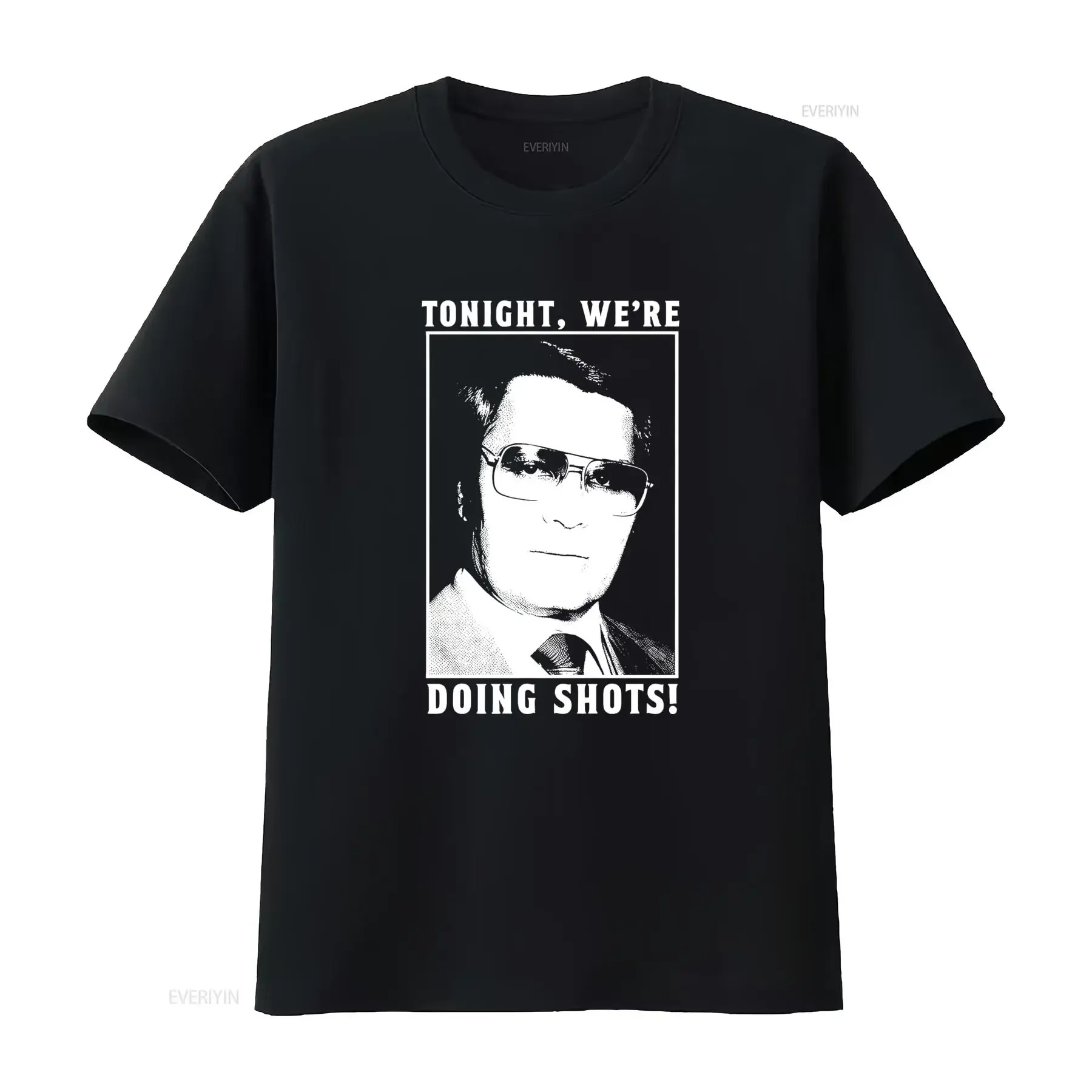 Jim Jones Tonight We're Doing Shots T Shirt Retro Style Bold Print Perfect for Party Lovers vintage Washed graphic Breathable