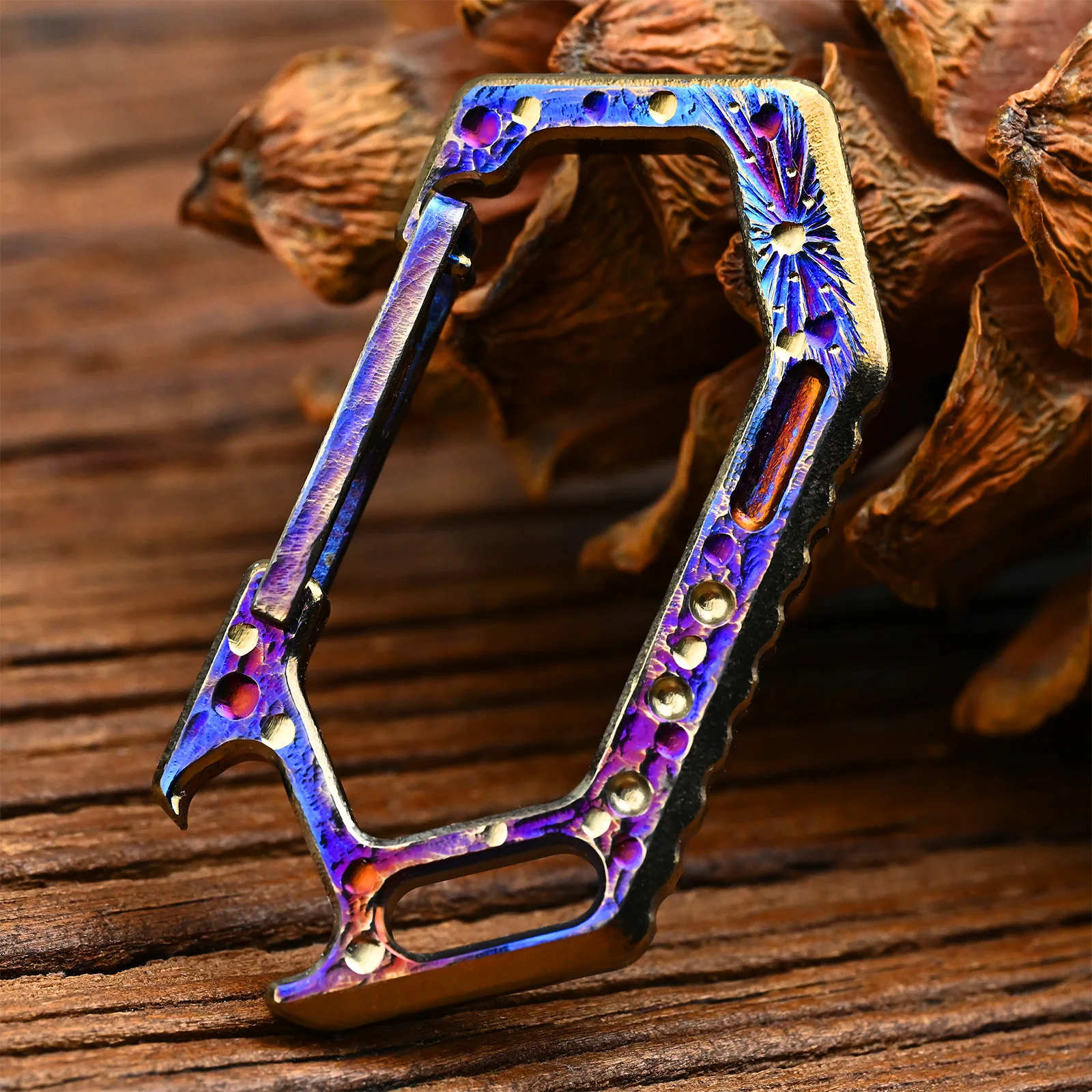 Star Sky Limited Edition Titanium Alloy Keychain Spring Free Carabiner Multifunctional Bottle Opener Car Key HolderEDC