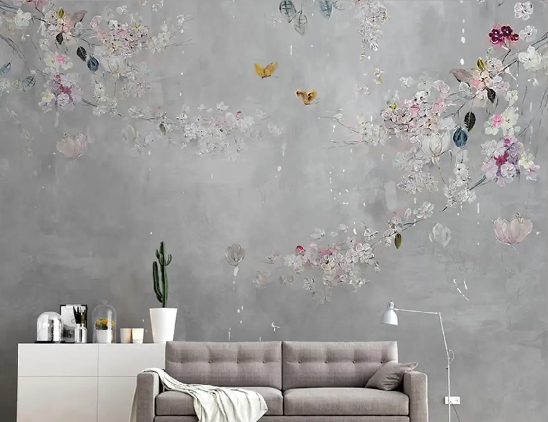 papel pintado de pared Custom 3d Wallpaper Mural American Flower Butterfly Living Room Bedroom Background Wall pintado de pared