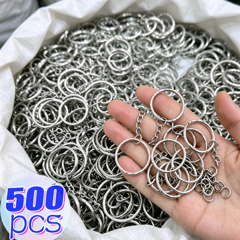 25MM DIY Metal Key Ring Round Split Keyfob With Chain and Jump Ring Handmade Keychain Pendants Jewelry Making Tools Wholesale